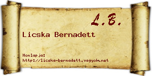 Licska Bernadett névjegykártya